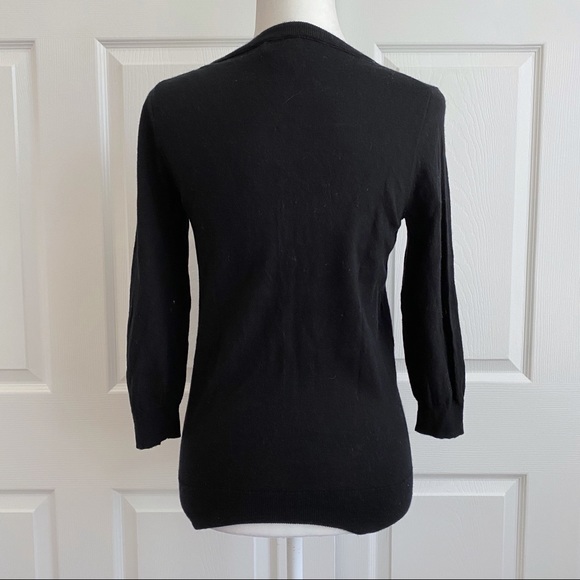 J Crew Black Crew Neck Marino Wool Sweater - Picture 3 of 7